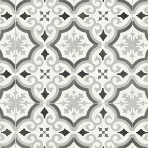 White Grey Designer Anti-Slip Vinyl Flooring For LivingRoom, Kitchen, 2.8mm Cushion Backed Vinyl Sheet