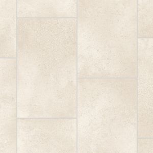 Light Cream Tile Effect Anti-Slip Vinyl Flooring For Kitchen, Bathroom, 2.8mm  Cushion Backed Vinyl Sheet