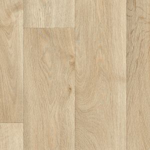 Beige Wood Effect Anti-Slip Vinyl Flooring For Kitchen, Bathroom, LivingRoom, 2.6mm Thick Vinyl Sheet