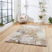 Think Rugs Florence 50033 Beige Gold Abstract Rug