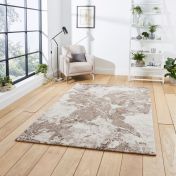 Think Rugs Florence 50033 Beige Silver Abstract Rug